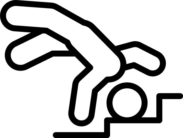 粗心人跌倒楼梯图标轮廓风格图片下载