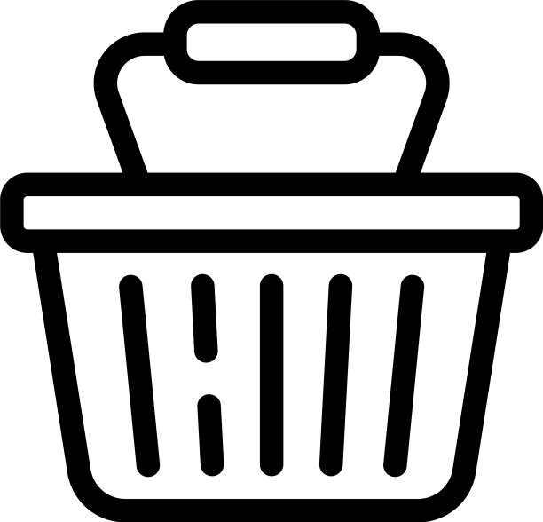 塑料商店篮子图标轮廓风格图片下载