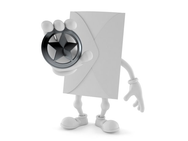 信封字符持有警徽图片下载