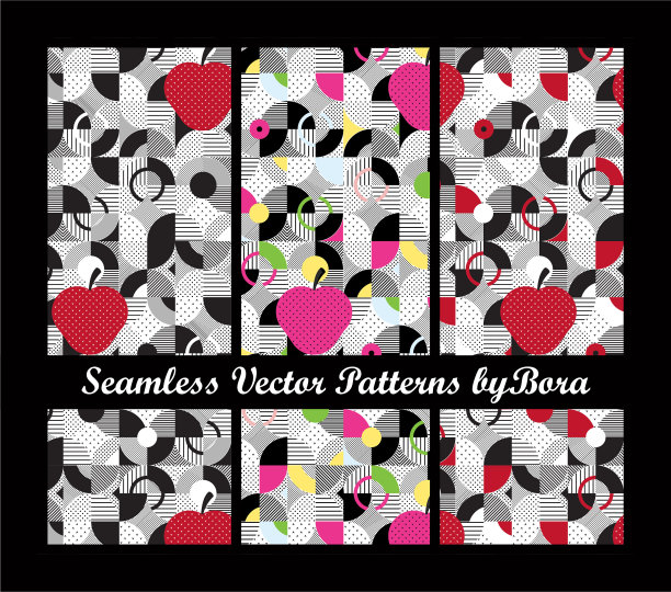 现代无缝草莓背景图案图片下载