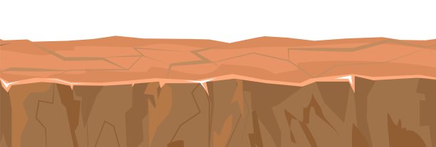 地面平台是无缝的。野生动物。粘土。孤立在白色背景上。卡通风格。平面设计。向量图片下载