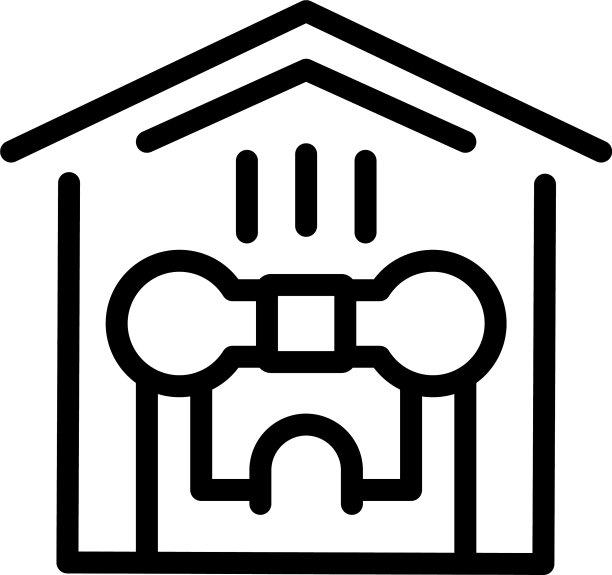 家庭健身房图标轮廓风格图片下载