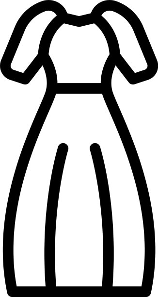 新娘礼服图标轮廓风格图片下载