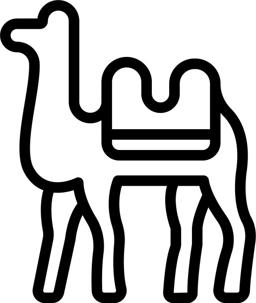 Safari骆驼图标轮廓风格图片下载