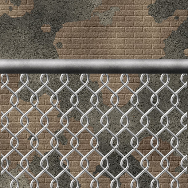 砖墙和栅栏损坏图片下载