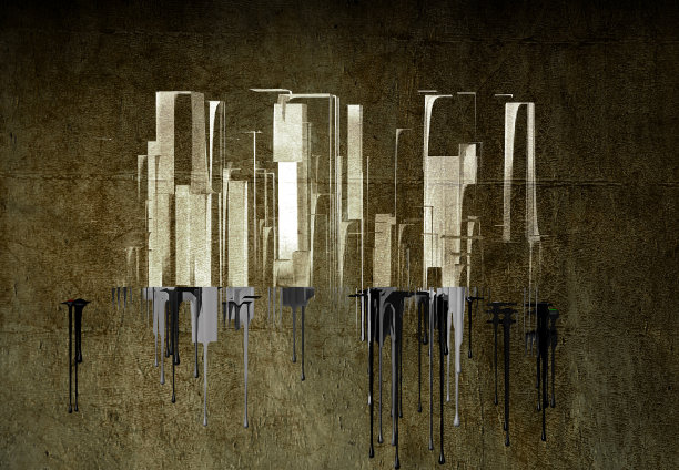 20世纪50年代风格的抽象城市图片下载