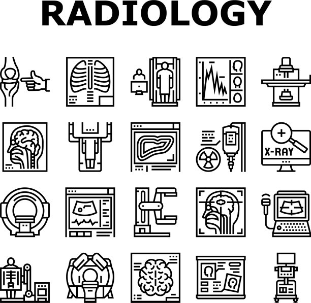 放射设备收集图标集图片下载