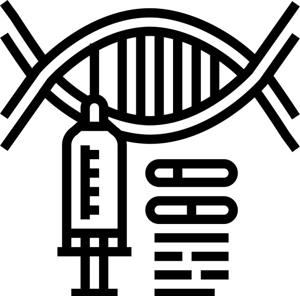 注射器分子遗传线图标图片下载