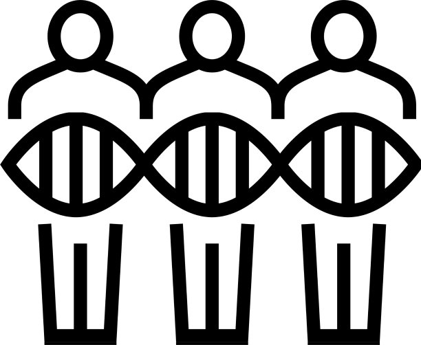 人基因线图标平坦图片下载