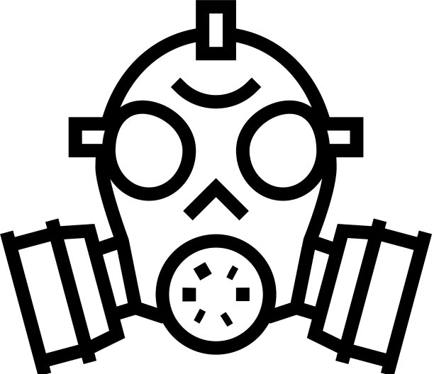 防毒面具线图标平坦图片下载