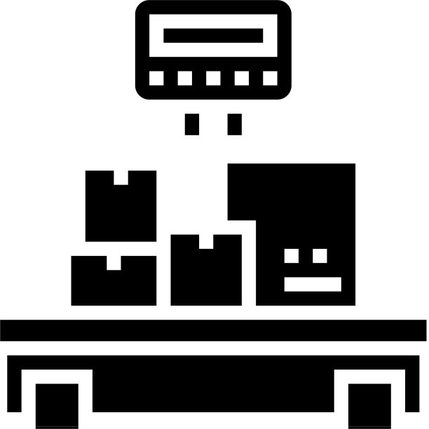 重量控制箱物流字形图标图片下载