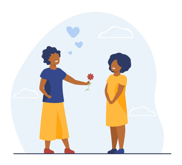 姐姐送花给女孩图片下载