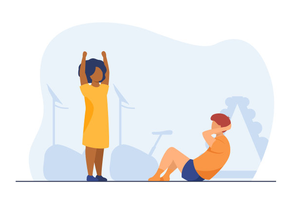 多民族儿童在体育馆锻炼图片下载