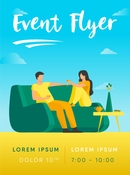 一对浪漫的情侣坐在沙发上聊天图片下载