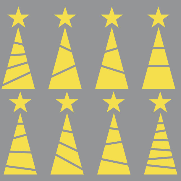 趋势简单的圣诞树图标设置蜡油和图片下载