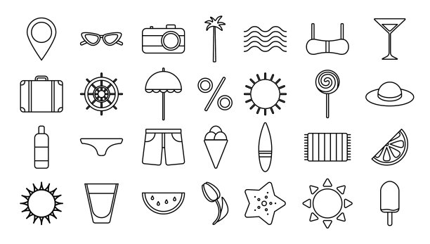 夏季系列图标套装图片下载