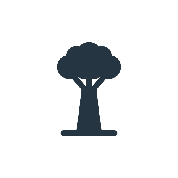 树图标。字形树图标用于网站设计和移动，应用程序开发，打印。树图标从填充的树木收集孤立的白色背景。图片下载