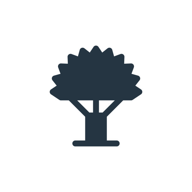 树图标。字形树图标用于网站设计和移动，应用程序开发，打印。树图标从填充的树木收集孤立的白色背景。图片下载
