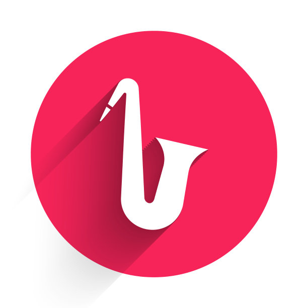 白色乐器萨克斯管孤立图标图片下载