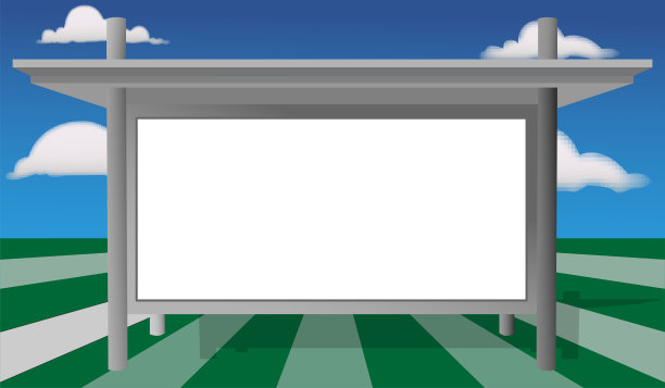 庭院中间用于拷贝空间的广告牌(水平)图片下载