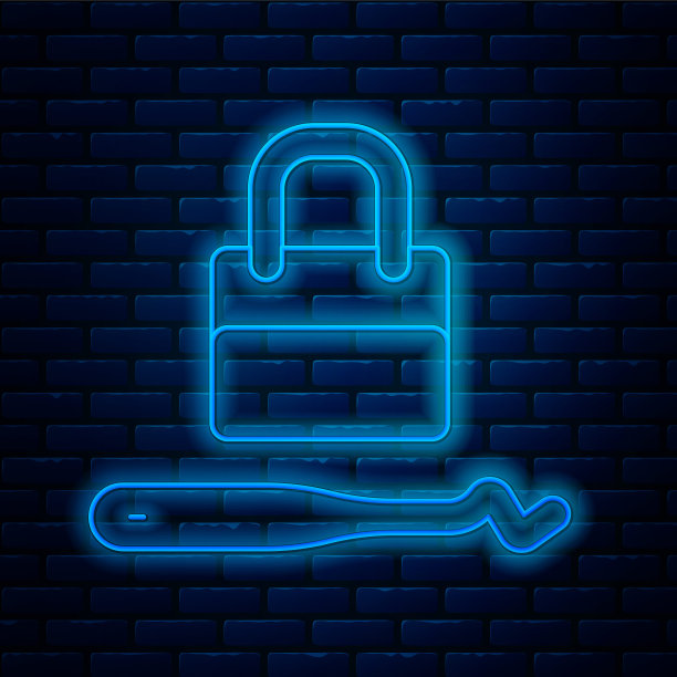 在砖墙背景上隔离的开锁图标。向量图片下载