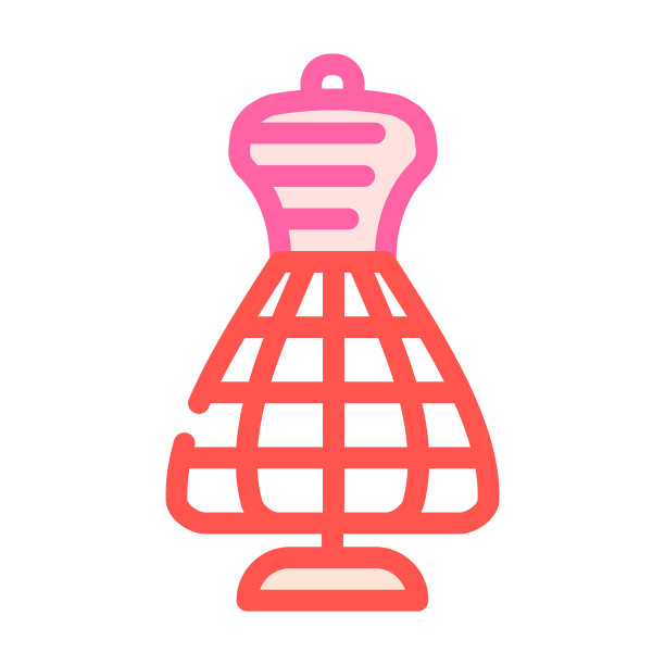 缝纫人体模特设计师颜色图标矢量插图图片下载