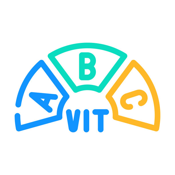 维生素营养彩色图标矢量插图图片下载