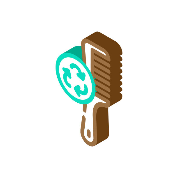 毛刷零废物设备等距图标矢量插图图片下载