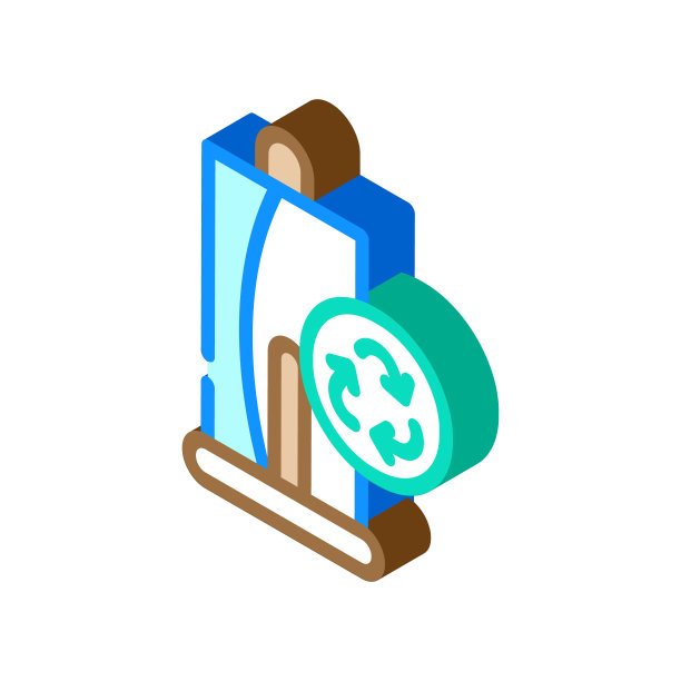 毛巾零浪费等距图标矢量插图图片下载