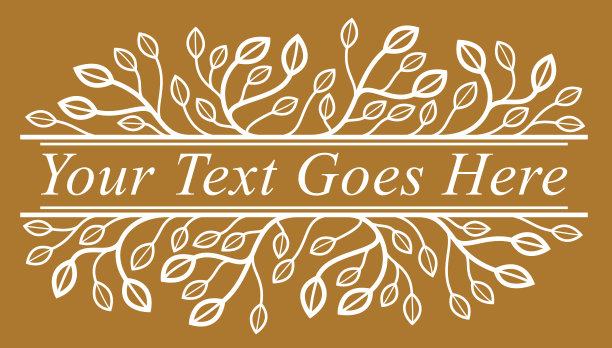 花向量设计与树叶和树枝上的黑暗，古典优雅的时尚风格横幅或文字分割器的设计，豪华复古线性标志或框架元素。图片下载