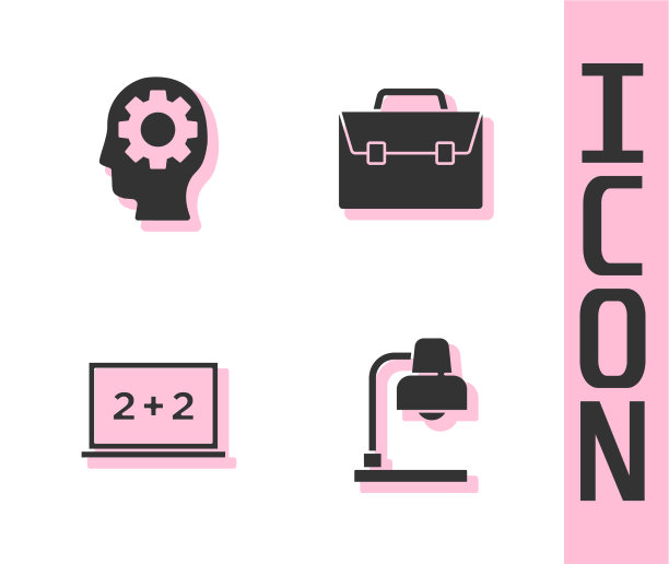 在黑板内设置带齿轮的台灯头图片下载