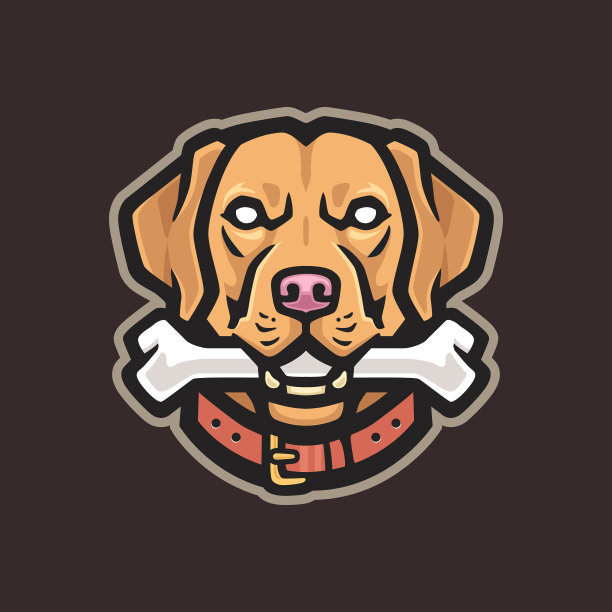 拉布拉多头吉祥物模板图片下载