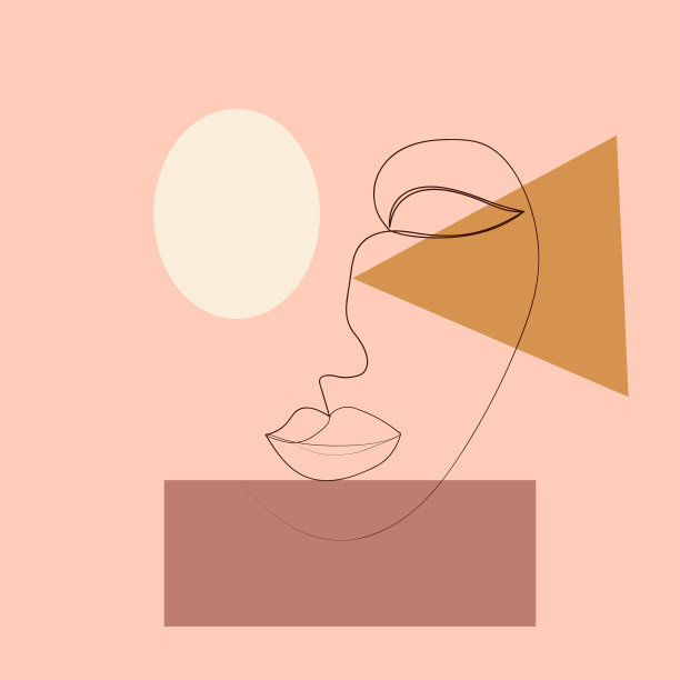 当代连续的单线画装饰图片下载