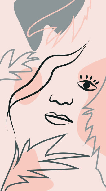 时尚画一个戴墨镜的模特女孩图片下载