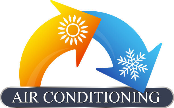 箭头红色和蓝色家用空调符号图片下载