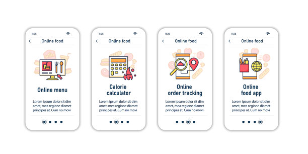 手机应用屏幕上的在线食物图片下载