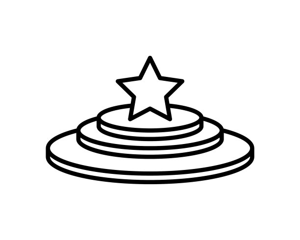 冠军线图标赢家和成就领奖台图片下载