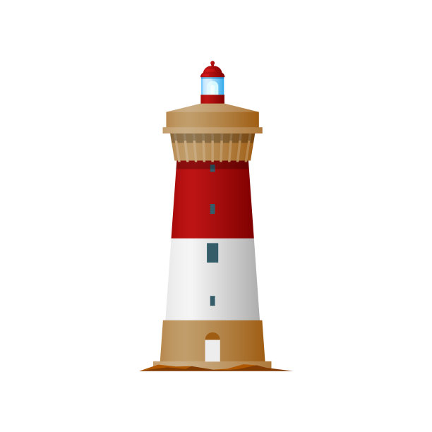 灯塔孤立的图标航海的海洋符号图片下载