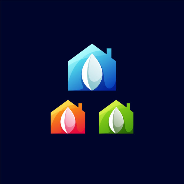 屋色渐变标志设计图片下载