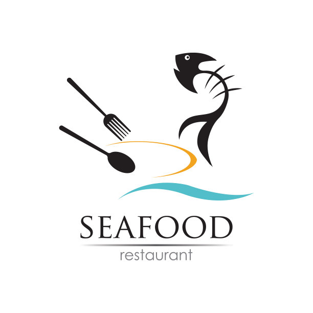 海鲜餐厅标识设计及鱼食图片下载