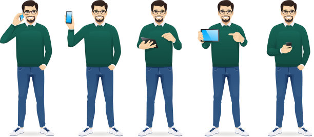 随意拿手机的男人图片下载