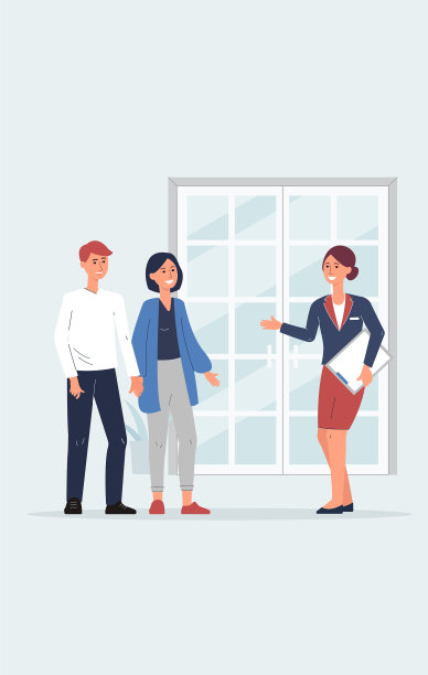 餐厅领班在餐厅迎接客户夫妇图片下载