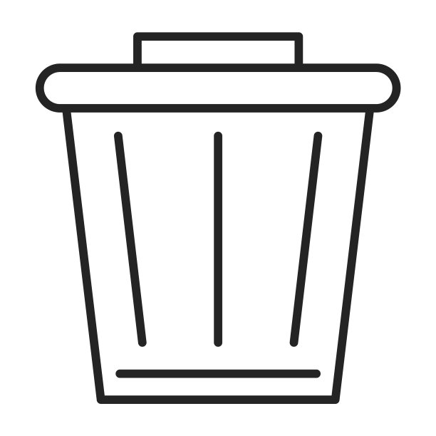 垃圾桶图标轮廓符号垃圾桶图片下载
