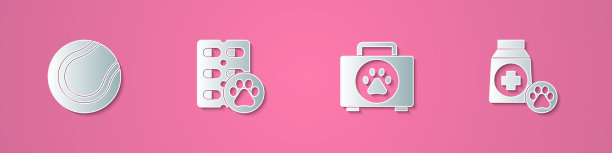 Set paper cut网球dog pill宠物急救图片下载