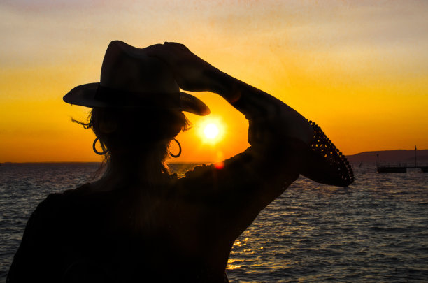 剪影， 日落圣费利西亚诺图片下载