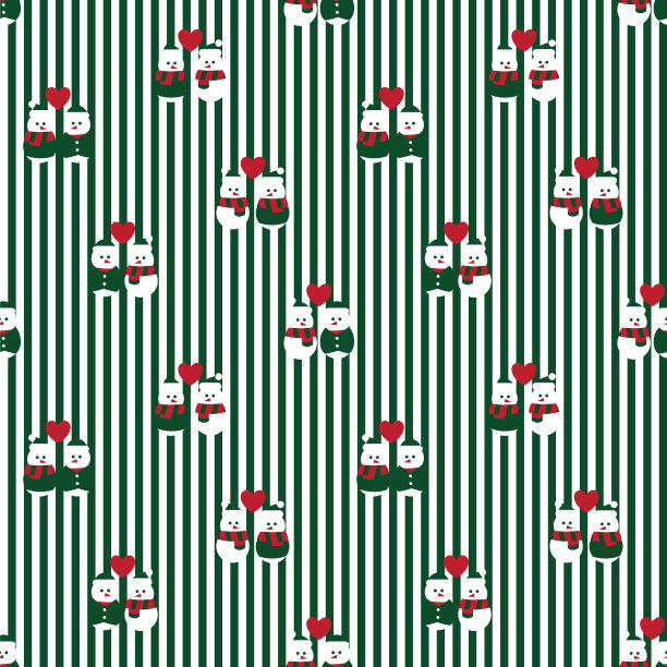 圣诞雪人无缝图案设计图片下载