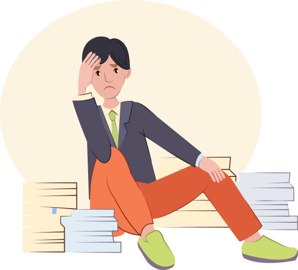 愁眉苦脸的年轻人，坐在群山之中图片下载