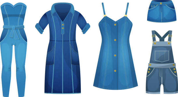 牛仔蓝衣服牛仔裤女性休闲装图片下载