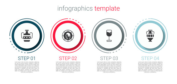 设置古代双耳瓮希腊硬币酒杯和图片下载