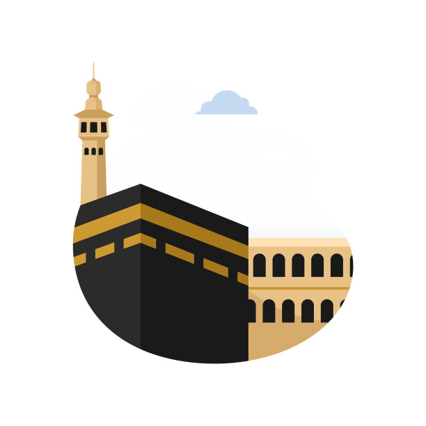 伊斯兰圣城麦加克尔白建筑概念图片下载